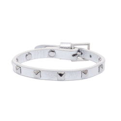 LEATHER STUD BRACELET MINI SILVER METALLIC W/SILVER