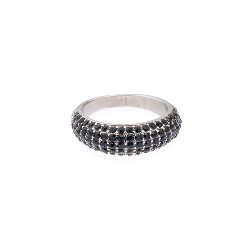 FULL BLING RING SILVER W/BLACK