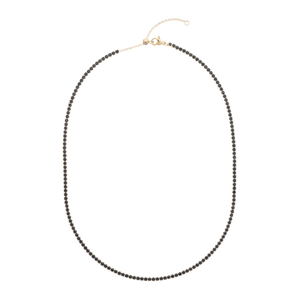 TENNIS CHAIN NECKLACE 2 MM BLACK