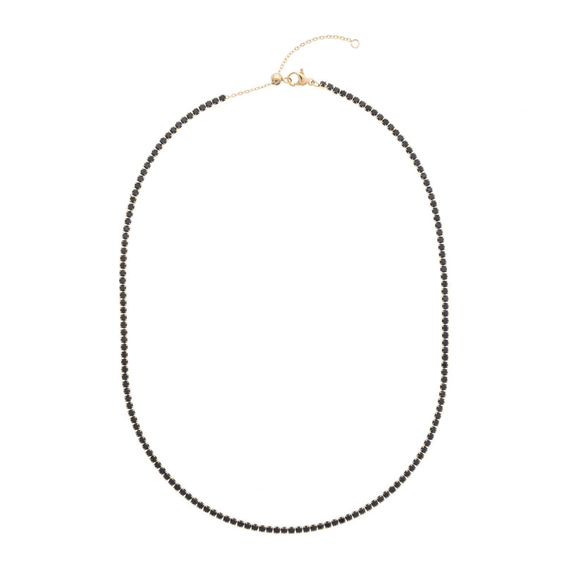 TENNIS CHAIN NECKLACE 2 MM BLACK