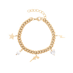 CUBAN CHARM BRACELET GOLD