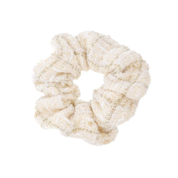 TWEED SCRUNCHIE VANILLA W/GOLD