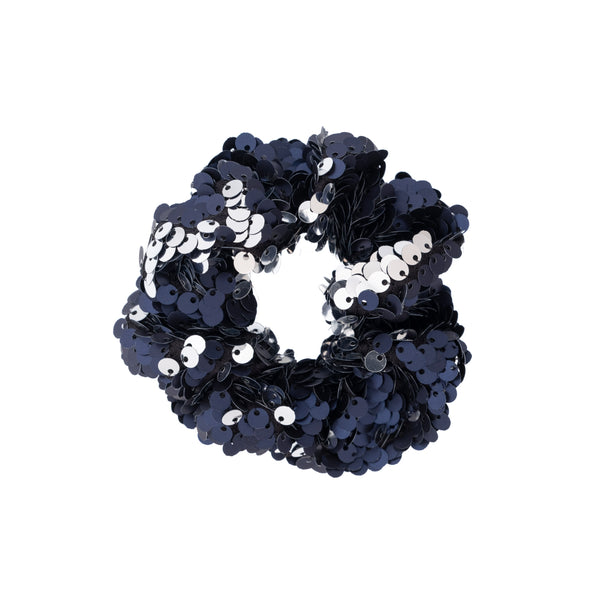 SEQUIN SCRUNCHIE NAVY BLUE