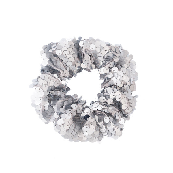 SEQUIN SCRUNCHIE SILVER