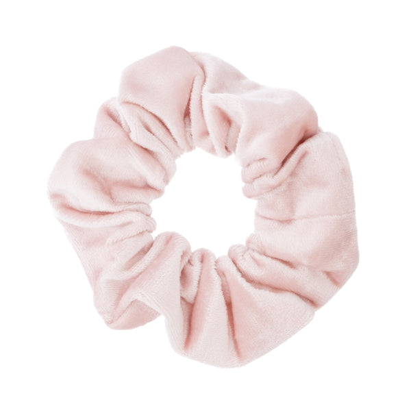 VELVET SCRUNCHIE SPARKLED PALE ROSE