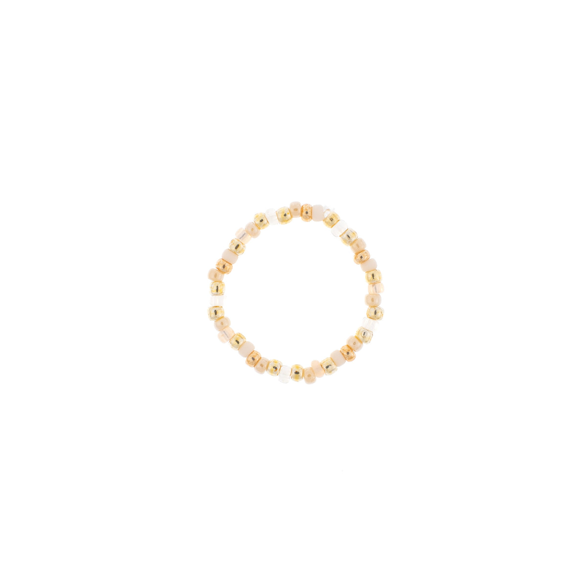GLASS BEAD RING 2 MM CHAMPAGNE MIX