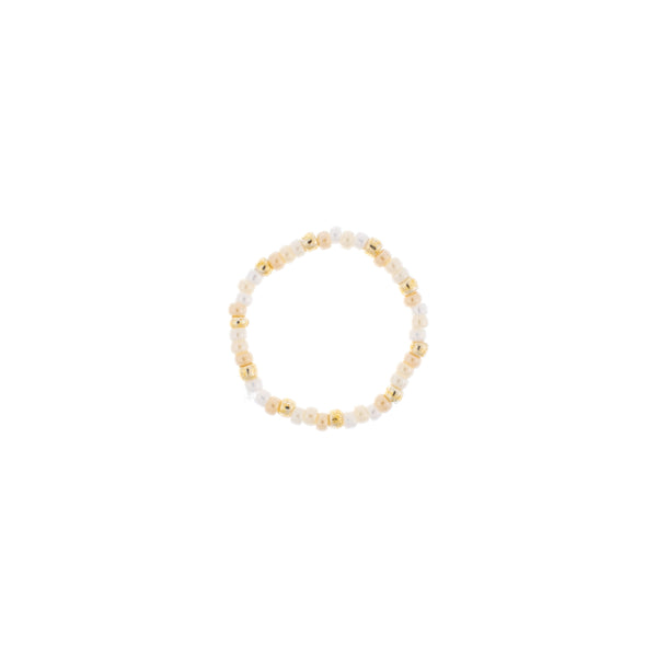GLASS BEAD RING 2 MM CHAMPAGNE MIX