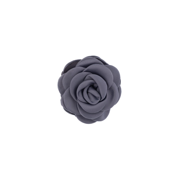 SATIN ROSE HAIR CLAW STEEL BLUE