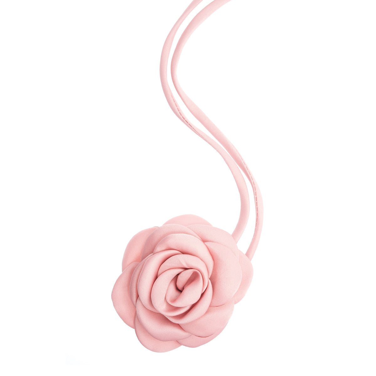 SATIN ROSE BROOCH LIGHT ROSE
