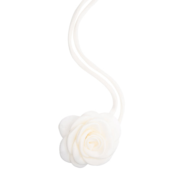 SATIN ROSE BROOCH OFF WHITE