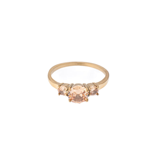 THREE STONE CRYSTAL RING