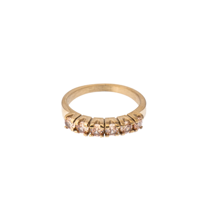 SIX STONE CRYSTAL RING CHAMPAGNE