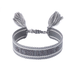 WOVEN FRIENDSHIP BRACELET "C'est La Vie" Dark Sage W/Silver