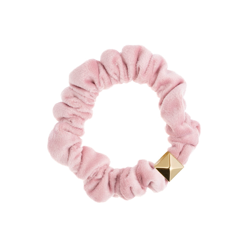 VELVET MINI SCRUNCHIE LIGHT ROSE