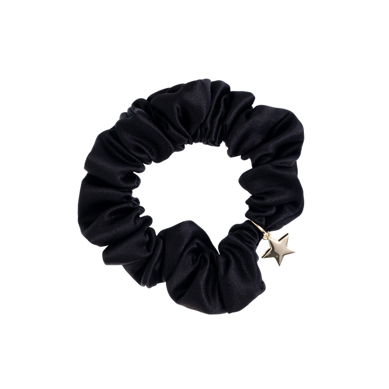 SATIN SCRUNCHIE BLACK