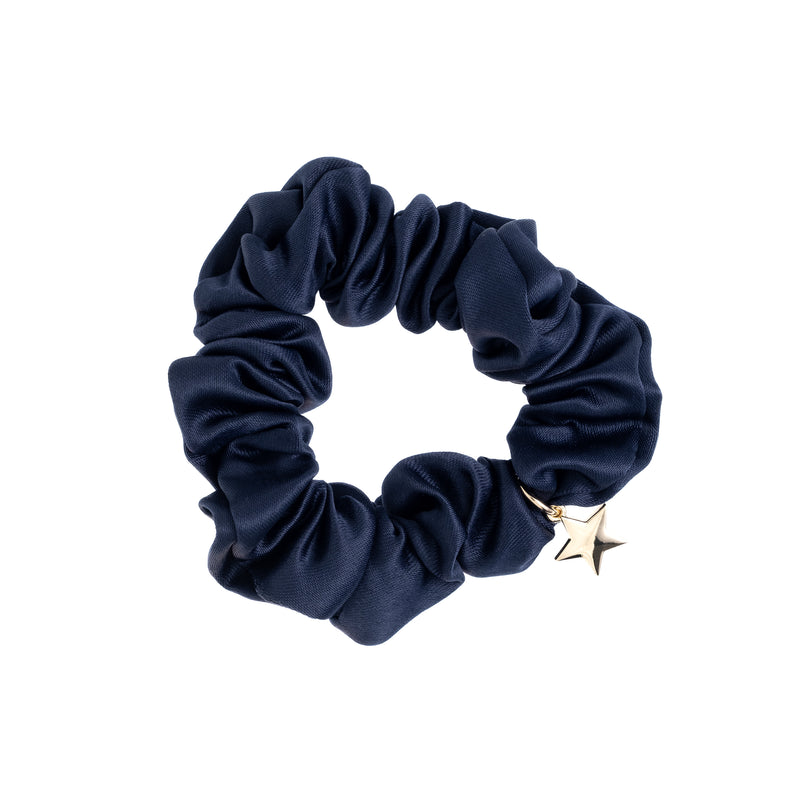 SATIN SCRUNCHIE NAVY BLUE