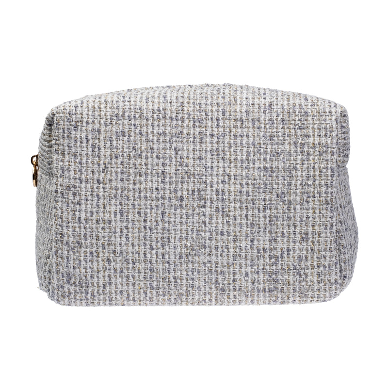 TWEED MAKE-UP POUCH LARGE STEEL BLUE