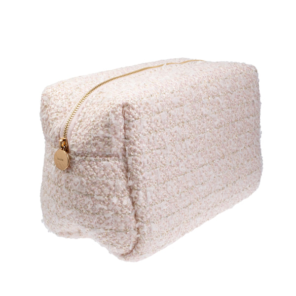 TWEED MAKE-UP POUCH LARGE PALE ROSE