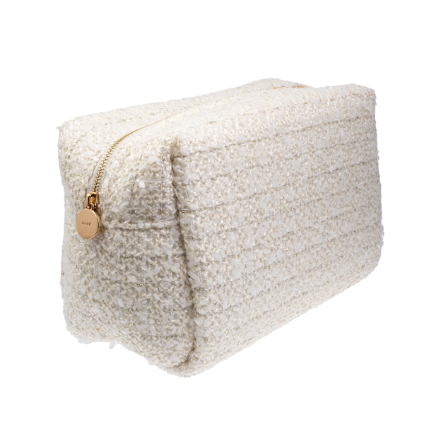 TWEED MAKE-UP POUCH LARGE VANILLA