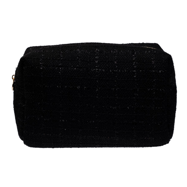 TWEED MAKE-UP POUCH LARGE BLACK