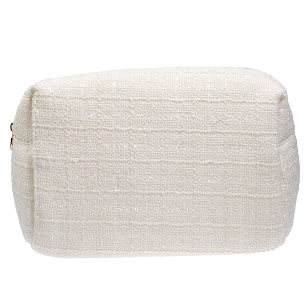 TWEED MAKE-UP POUCH LARGE OFF WHITE