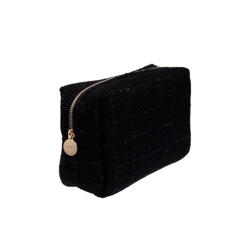 TWEED MAKE-UP POUCH SMALL BLACK