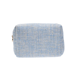 TWEED MAKE-UP POUCH SMALL LIGHT BLUE