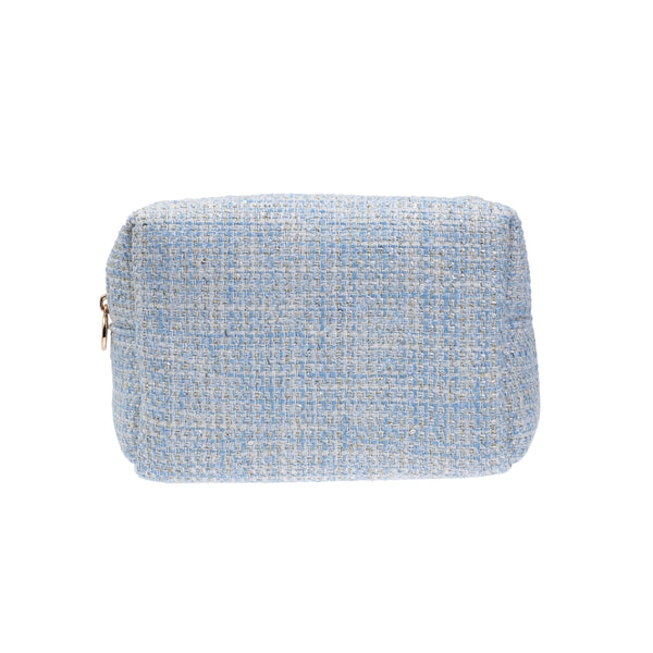 TWEED MAKE-UP POUCH SMALL LIGHT BLUE