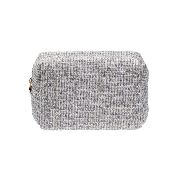 TWEED MAKE-UP POUCH SMALL STEEL BLUE