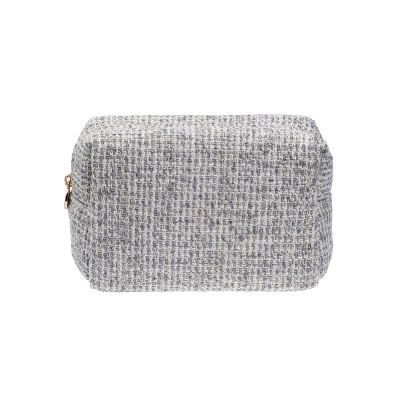 TWEED MAKE-UP POUCH SMALL STEEL BLUE