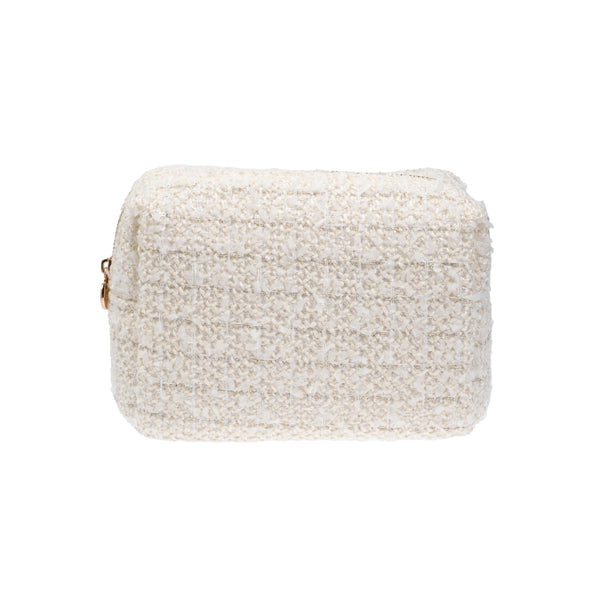 TWEED MAKE-UP POUCH SMALL VANILLA