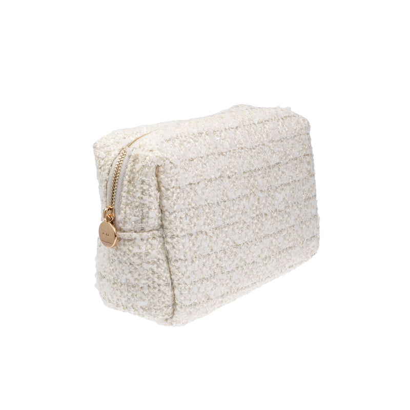 TWEED MAKE-UP POUCH SMALL VANILLA