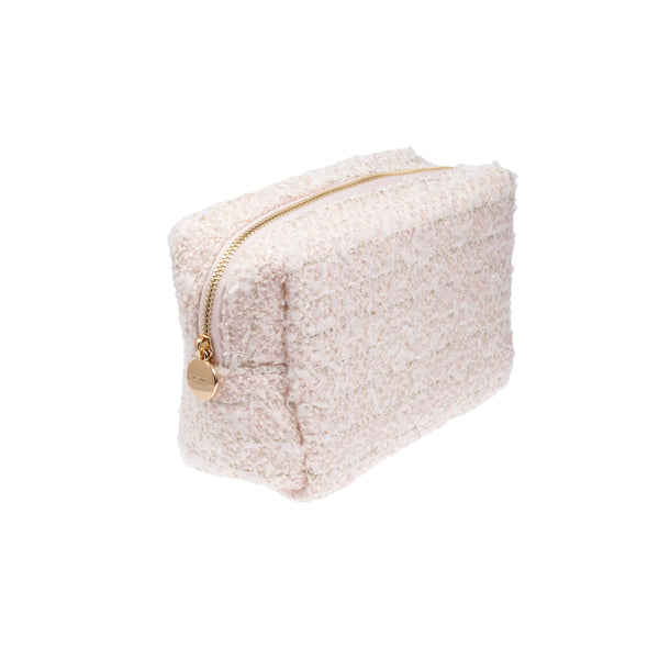 TWEED MAKE-UP POUCH SMALL PALE ROSE
