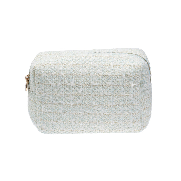 TWEED MAKE-UP POUCH SMALL TEAL