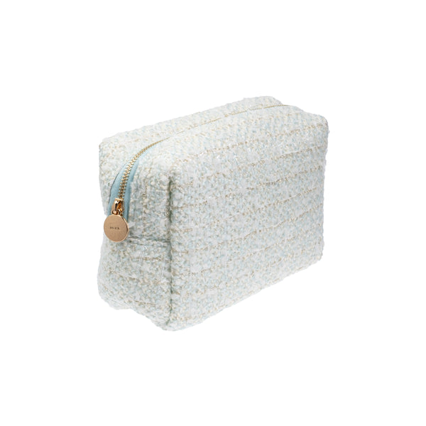 TWEED MAKE-UP POUCH SMALL TEAL