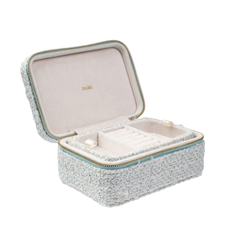 TWEED JEWELLERY BOX TEAL