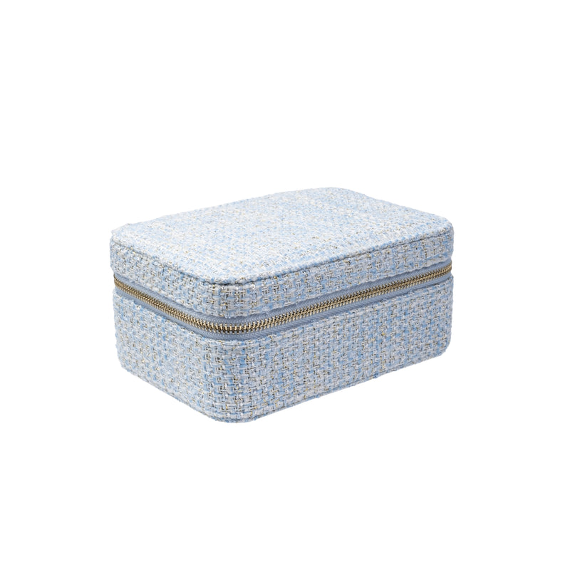 TWEED JEWELLERY BOX LIGHT BLUE