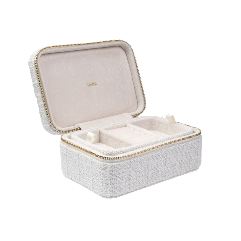 TWEED JEWELLERY BOX OFF WHITE