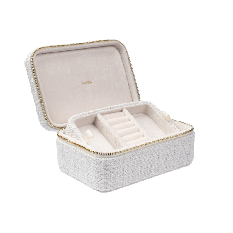 TWEED JEWELLERY BOX OFF WHITE