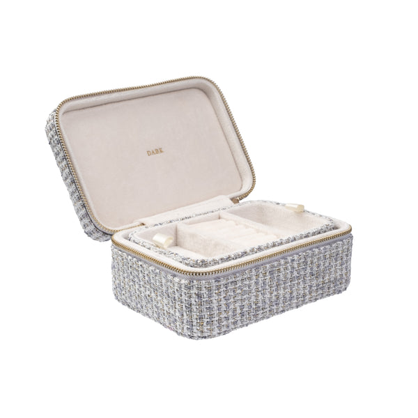 TWEED JEWELLERY BOX STEEL BLUE