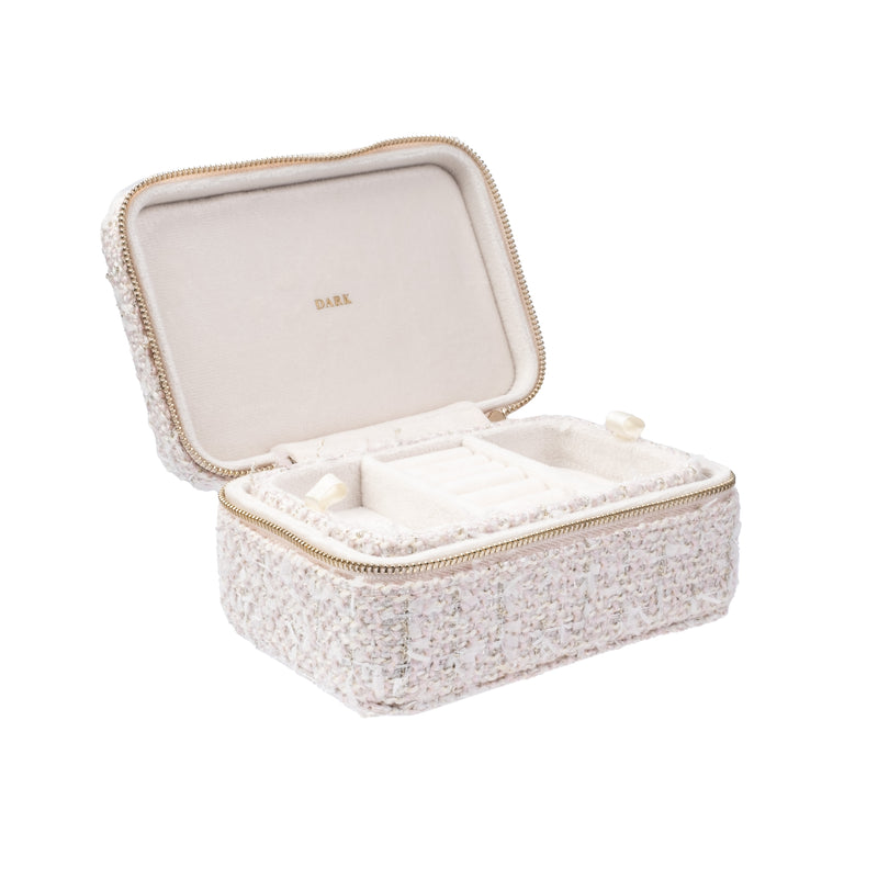 TWEED JEWELLERY BOX PALE ROSE