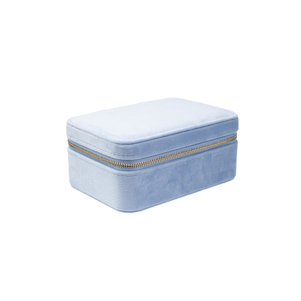 VELVET JEWELLERY BOX LIGHT BLUE