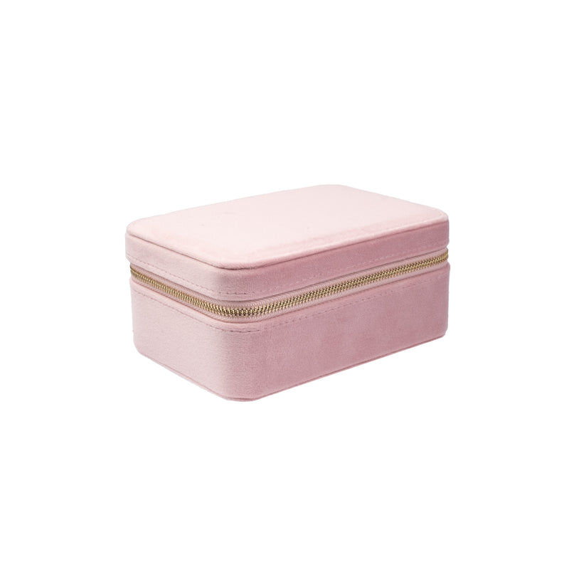 VELVET JEWELLERY BOX LIGHT ROSE