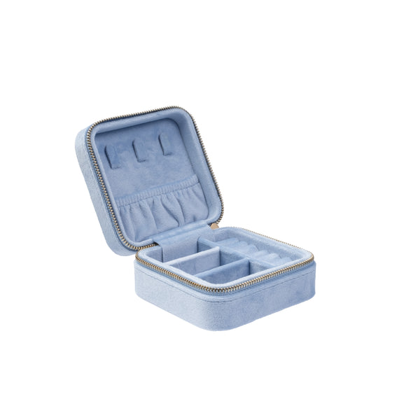 VELVET JEWELLERY BOX MINI LIGHT BLUE