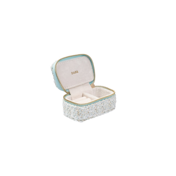 TWEED JEWELLERY BOX MICRO TEAL