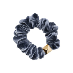 VELVET MINI SCRUNCHIE STEEL BLUE