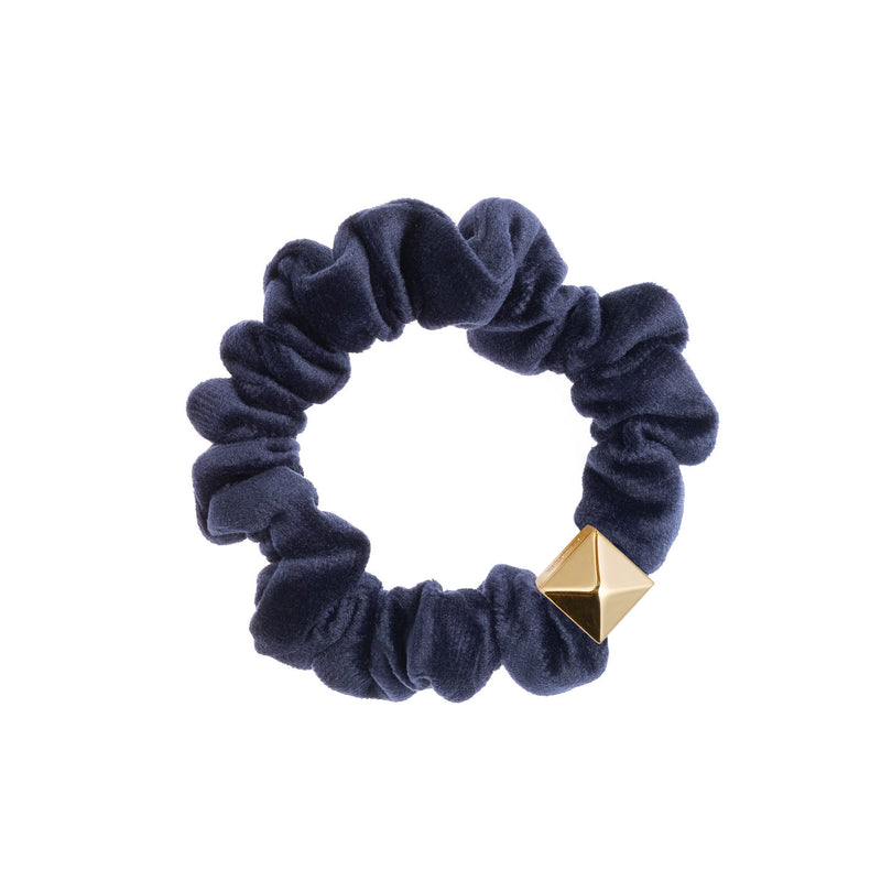 VELVET MINI SCRUNCHIE NAVY BLUE