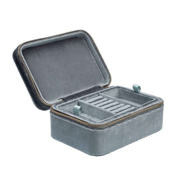 VELVET JEWELLERY BOX SPARKLED DARK SAGE