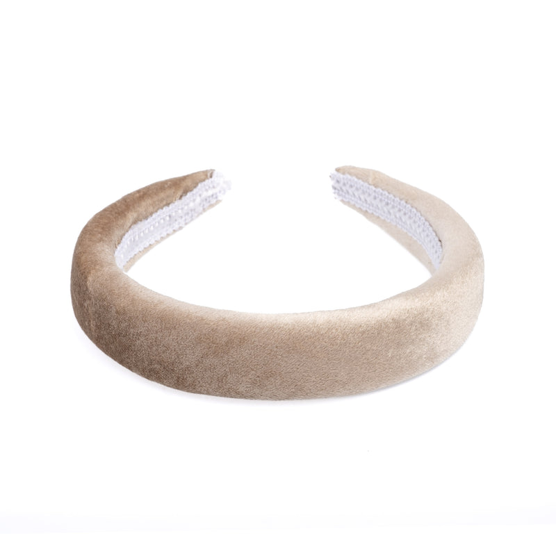 VELVET HAIR BAND BROAD SPARKLED CHAMPAGNE