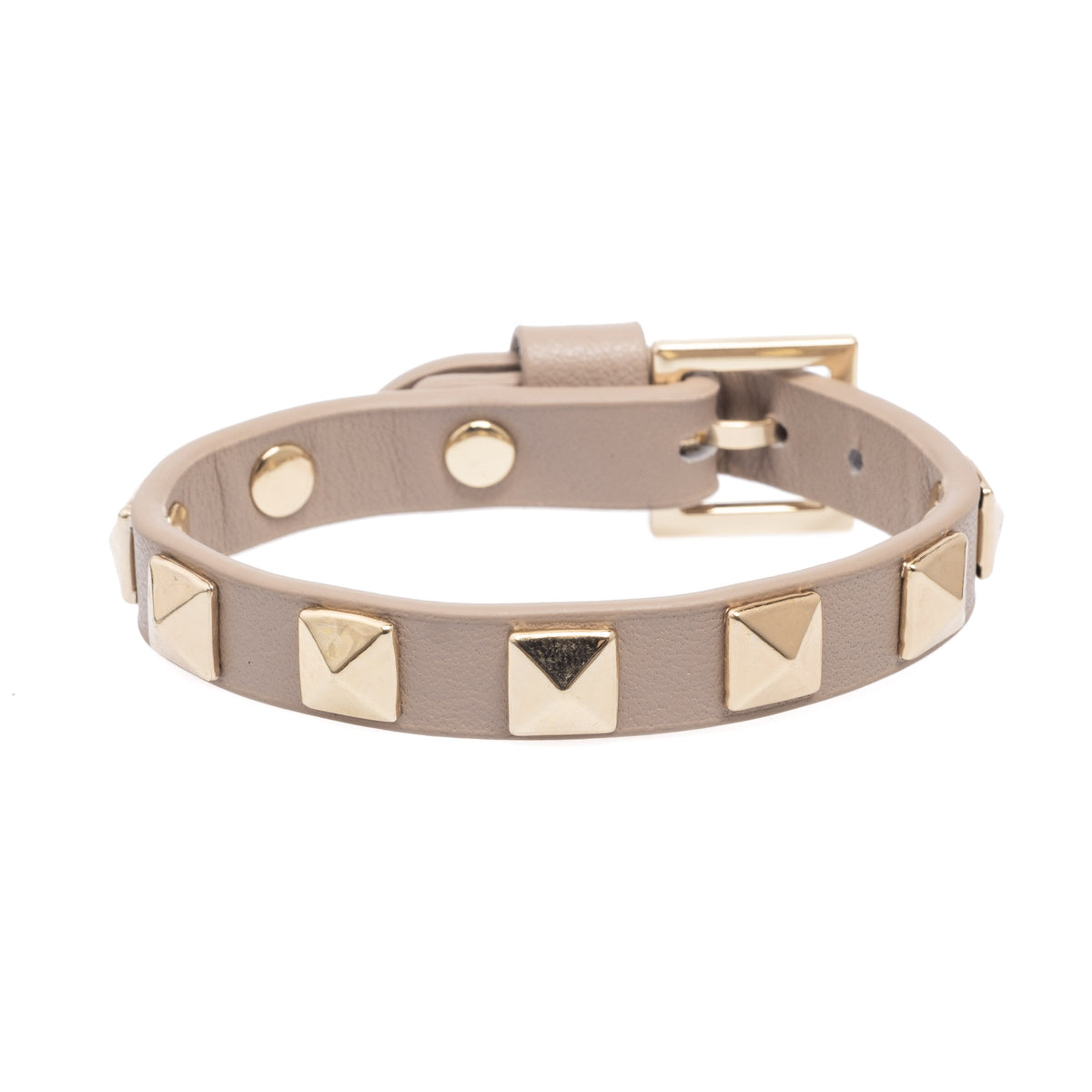LEATHER STUD BRACELET LATTE